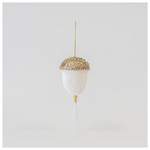 Βελουδινο Βελανιδι, Λευκο με Χρυσο Glitter, 8x20cm