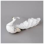 Κυκνος Λευκος, με Glitter και Πουπουλα, 35cm