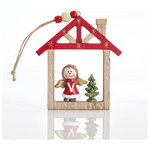 Σπιτακι Κοκκινο με Αγγελακι, Κρεμαστο, 26x11,5x4cm