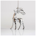 Ταρανδος Ακρυλικος, ματ Ασημι, με Glitter, 7x11,6cm