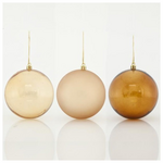 Μπαλα Πλαστικη, Χρυσο Καφε, σετ 6τμχ, 8cm