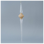 Γυαλινος Σταλακτιτης, Διαφανος, με Χρυσο, σετ 2τμχ, 6,5x40,5cm