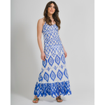 Ble Φορεμα Μακρυ Αμανικο Μπλε/λευκο με Σχεδια one Size (100% Cotton)