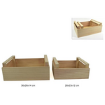 Wooden crates with handle set 2pcs with dimensions 36x26x14cm - 28x23x12cm