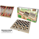 3 in 1 wooden board game