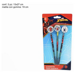 Set of 3 pencils with Disney Spiderman eraser