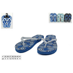 Women's flip flops with printed eyes on the bottom in numbers 35 to 41