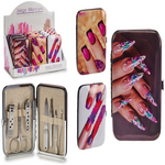 Manicure set with metal case in 3 designs