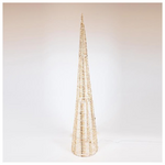 Κωνος Φωτιζομενος Χρυσος 210cm, 2400 Led, 31v Μετασχηματιστη, Timer, Ασημι Χαλκινο Καλωδιο, Θερμο Λευκο Led, Προεκταση Παροχης 5m, Ip44