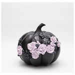 Κολοκυθα Πολυρεζιν, Μαυρη, με ροζ Τριανταφυλλα, Halloween, 21x21.5x18.8cm