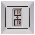 Πριζα Data Διπλη cat 6 rj 45 Νικελ mat