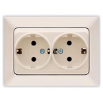 Πριζα Σουκο Διπλη Χωνευτη 16a Μπεζ
