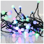 Σειρα, 80 led 5mm, 4,5v, Λευκες Μπαλες, με Μετασχηματιστη, Πρασινο Καλωδιο, Rgb, Multi led ανα 10cm, Προεκταση Παροχης 300cm, Ip44