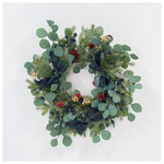 Στεφανι, με Μπλε Berry και Πρασινους Φιογκους, 60cm