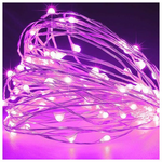 Σειρα, 100 Μινι Led, 4,5v, Σταθερο, με Μετασχηματιστη, Προεκταση Παροχης 500cm, Ασημι Χαλκος, ροζ Led, ana 10cm, Ιρ44