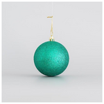 Πλαστικη Μπαλα, Πρασινη, Glitter, σετ 6 Τμχ, 8cm