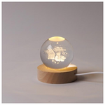 Φωτιζομενη Μπαλα 6cm, Χριστουγεννιατικη Σχεδιο, Χιονανθρωπος me Σπιτακι, Usb, 6 Θερμα Λευκα smd Led, Bαση 7cm, Προεκταση Παροχης 70cm, Ip20