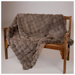 Γουνινη Διακοσμητικη Κουβερτα Καναπε, Μαλακη, Γκρι, 140x160cm