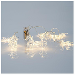 Σειρα, 10 led 5mm, με Ακρυλικα Ταρανδακια, Μπαταριας 2xaa, Διαφανο pvc Καλωδιο, Θερμο Λευκο Led, ana 15cm, Προεκταση Παροχης 50cm, Ip20