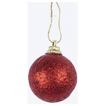 Μπαλα Πλαστικη, Κοκκινη, Γκλιτερ, σετ 6τμχ, 4cm (Top 120)