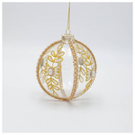 Γυαλινη Μπαλα, Διαφανη με Λευκη Περλα, σετ 4τμχ, 10cm