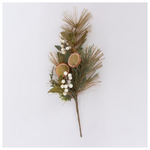 Κλαδι με Πορτοκαλι και Λευκα Διακοσμητικα, 58cm