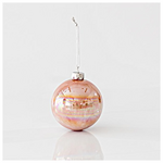 Γυαλινη Μπαλα, Ροζ, σετ 4τμχ, 8cm