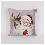 Μαξιλαρι με αη Βασιλη και Ταρανδο, 40x40cm