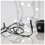 Σειρα, 100 led 3mm, 31v Μετασχηματιστη, 8 Προγραμματα & Μνημη, Πρασινο pvc Καλωδιο, Λευκο Led, ανα 5cm, Προεκταση Παροχης 3m, Ιρ44