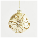 Γυαλινη Μπαλα, Χρυση με Σχεδιο , σετ 4τμχ, 8cm