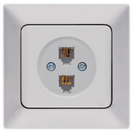 Πριζα Τηλεφωνου Διπλη rj 11 Νικελ mat