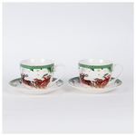 Κουπα με Πιατακι, με Χριστουγεννιατικη Παρασταση, σετ 2 τμχ