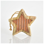 Αστερι Ξυλινο Κρεμαστο, με Μεταλλικη Διακοσμηση, 10,5x10,5x1,2cm