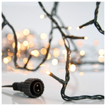 Σειρα, 200 led 3mm, 31v Μετασχηματιστη, 4 Επεκτασεις εωσ 3 Σετ, Πρασινο pvc Καλωδιο, Θερμο Λευκο Led, ana 5cm, Προεκταση Παροχης 3m, Ιρ44