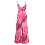 Ble Ολοσωμη Φορμα Μακρια σε Μωβ/ροζ Χρωμα και Χρυσες Λεπτομερειες one Size(100% Crepe)