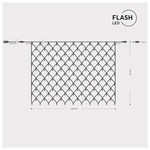 Διχτυ,240 led 3mm,36v,επεκτας ωσ 3,μετασχημ/στη,προεκτ Παροχης 300cm, Πρασινο Καλωδιο,θερμο Led,24 Λευκα Flash Led,200x150cm,ιρ44