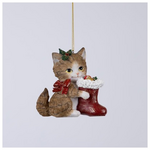 Στολιδι Πολυρεζιν, Γατουλα με Κοκκινο Φιογκο, 10,5x5,5x10,5cm