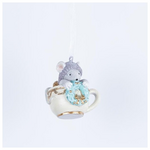 Στολιδι Πολυρεζιν, Φλυτζανακι με Ποντικακι, Λευκο, 4x5x5.5cm