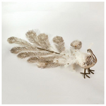 Παγωνι, Σαμπανι, με Glitter και Πουπουλα, 82cm