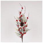 Κλαδι με Φυλλο Κυπαρισσι και Berry, 72cm