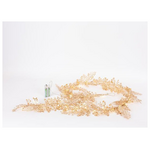 Φωτιζομενη Γιρλαντα me Χρυσα Φυλλα 150cm, 30 Θερμα Λευκα Mini Led, Μπαταριας 2xaa, Προεκταση Παροχης 50cm, Ip20