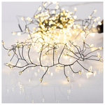 Cluster 3m, 240 Mini led σε Σιλικονη, 6v Μετασχηματιστη, Σταθερο, Πρασινο Χαλκινο Καλωδιο, Θερμο Λευκο Led, Προεκταση Παροχης 3m, Ip44