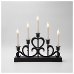 Μεταλλικο Κηροπηγιο, Μαυρο, Τιμεr, Μπαταριας, 32x5.5x30.5cm