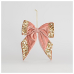 Βελουδινος Φιογκος, Ροζ, με Glitter, 20x20cm