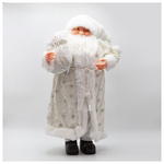 Αγιος Βασιλης με Λευκα Γουνινα Ρουχα και Σακο με Berry, 80cm
