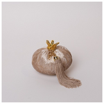 Ροδι, Βελουδινο, Σαμπανι, με Χρυσες Λεπτομερειες, 10cm