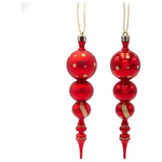 Πλαστικο Στολιδι, Σταλακτιτης, Χρυσο Κοκκινο, σετ 4τμχ, 18cm