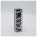 Δαχτυλιδια Πετσετας, Μεταλλικα, Φιογκος Σαμπανι με Στρας, σετ 4τμχ, 5x4x4.5cm