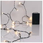 Σειρα, 20 led 5mm, Διακοσμητικeς Vintage Μπαλιτσες 1.5cm, Μπαταριας 3xαα, Χρονοδιακοπτη, Πρασινο pvc Καλωδιο, Θερμο Λευκο led ana 10cm, Προεκταση Παροχης 30cm, Ip20