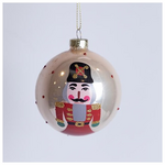 Γυαλινες Μπαλες, Σαμπανι με Καρυοθραυστη,  σετ 4τμχ,8cm